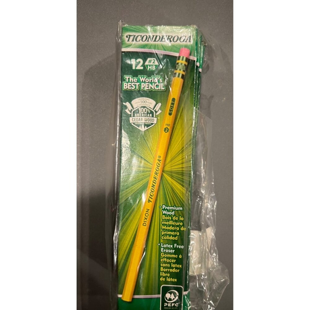 Dixon Ticonderoga No 2‎ Pencils 12 CT #2 HB Soft, Lot of 3 Sealed Boxes, School